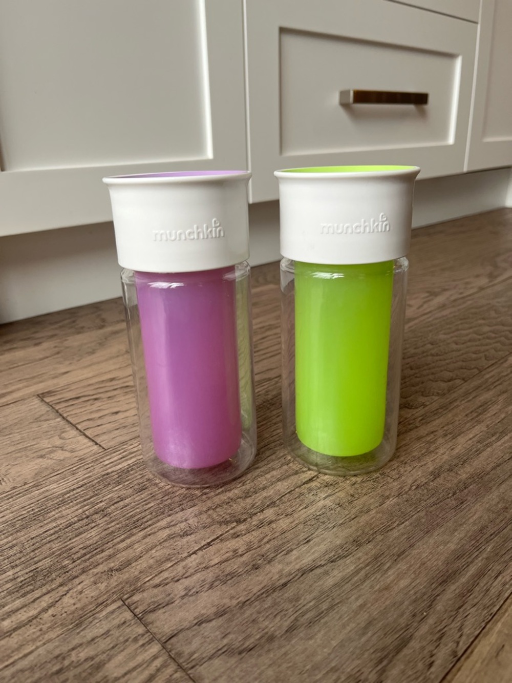 Munchkin Insulated Kids Cups - Purple & Lime Green 9oz